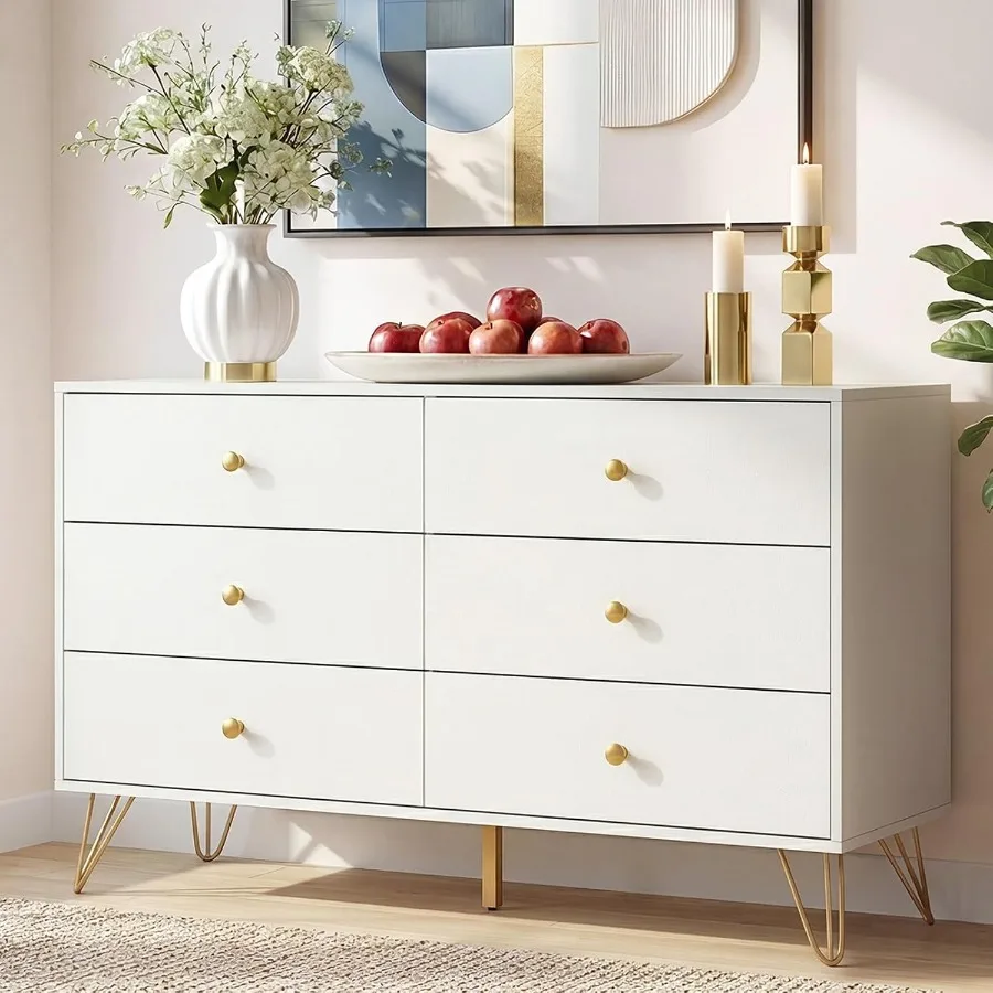 Storage - Cômoda branca com 6 gavetas e