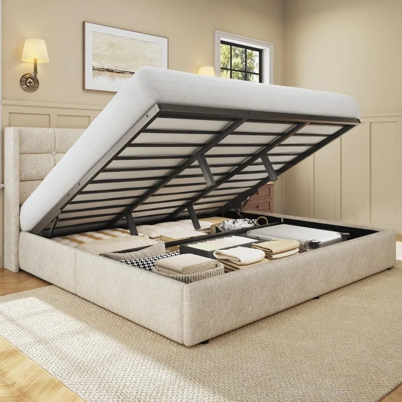 Gas Lift Storage Bed Hydraulic - Cama Box HISOFT King Size com