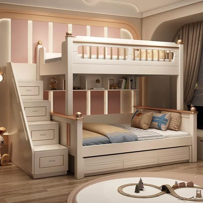 King Size Bed Frame With Storage Drawers - Cama beliche de madeira 135x190cm com