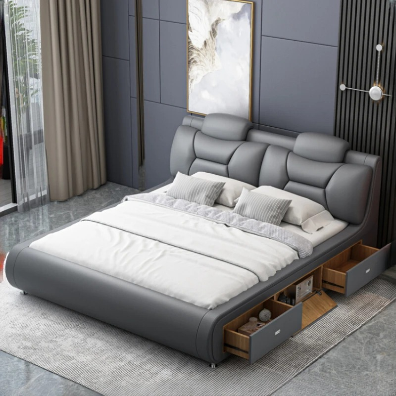 King Size Bed Frame With Storage Drawers - Cama Box Casal King Size de