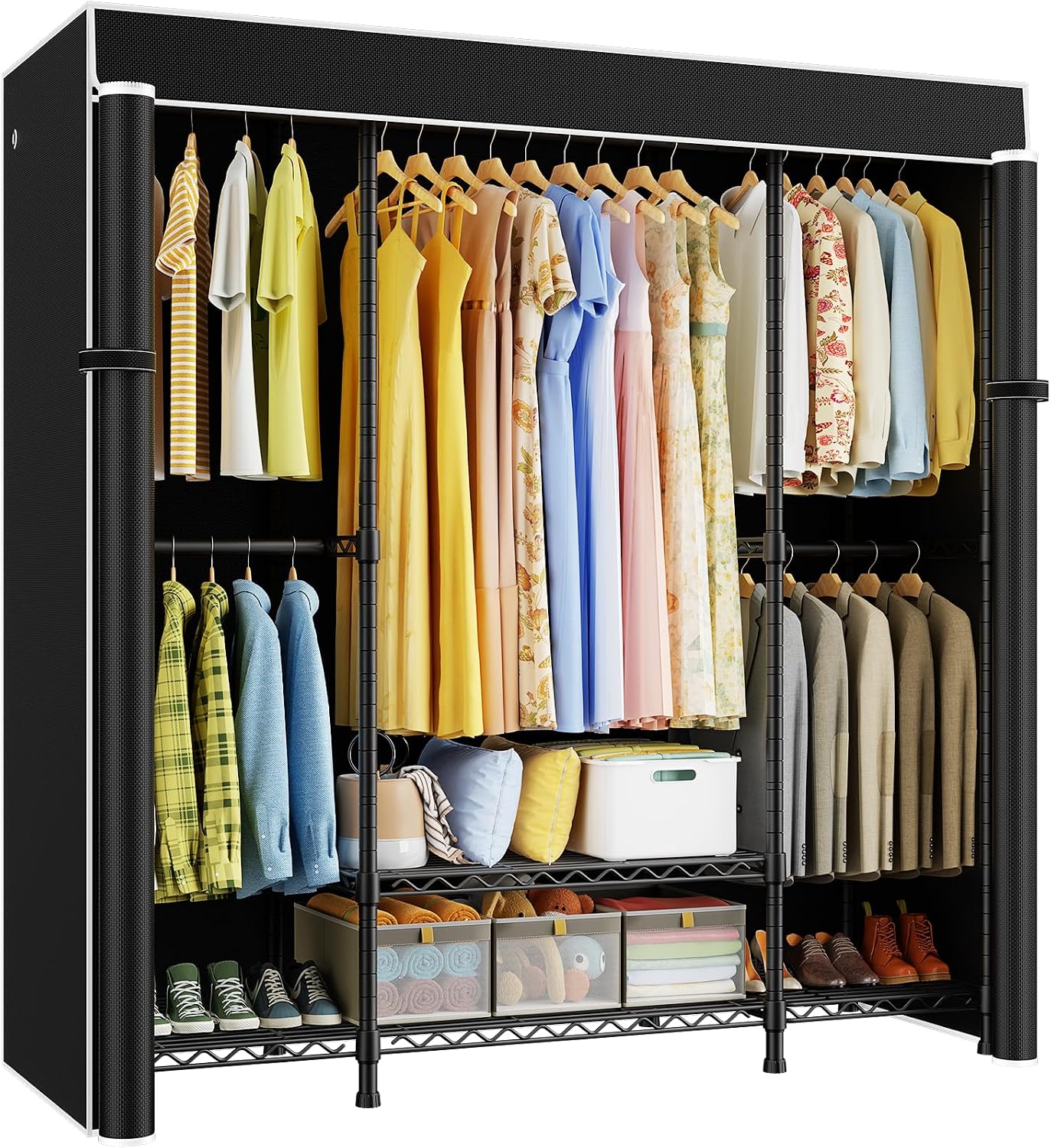 Wardrobe Closet Portable Fabric Cover - Guarda-roupa portátil E3C, resistente e de
