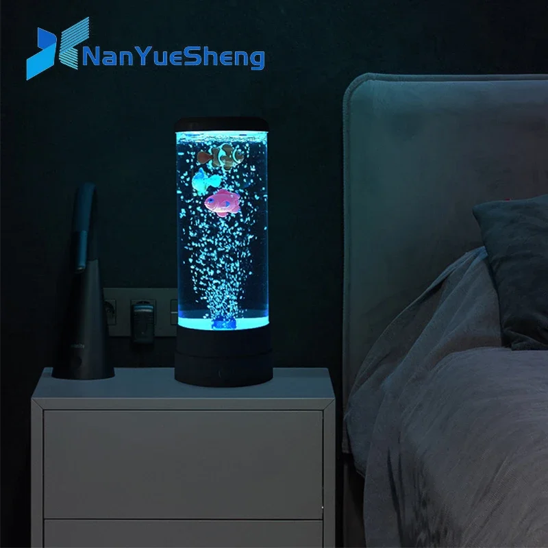 Floating Nightstand With Led Light - Lâmpada led para peixes, luz noturna