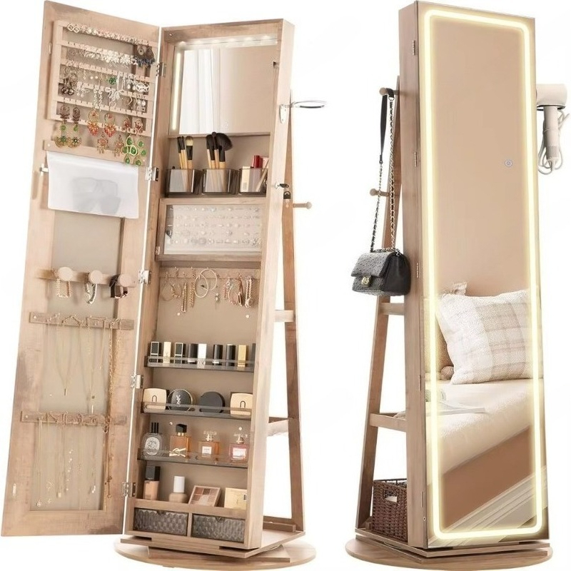 Full Length Mirror Jewelry Armoire - Armário de Joias com Espelho de