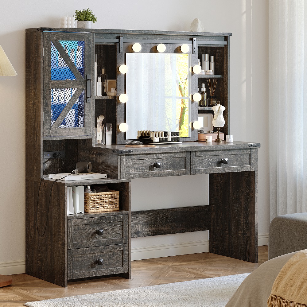Mesa de Maquiagem Estilo Fazen - Dressing Table Vanity With Lighted Mirror avaliação e preço