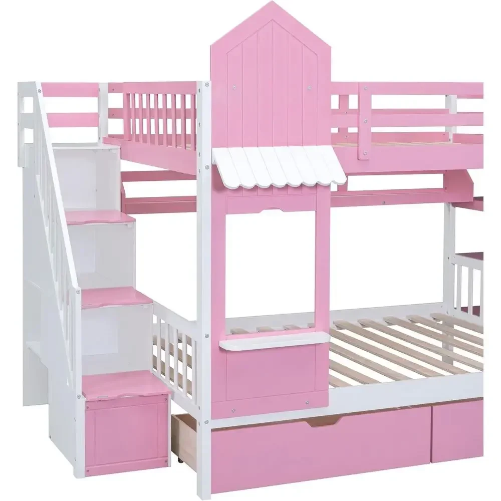 Beliche infantil com escadas,  - Bunk Bed With Stairs And Slide avaliação e preço