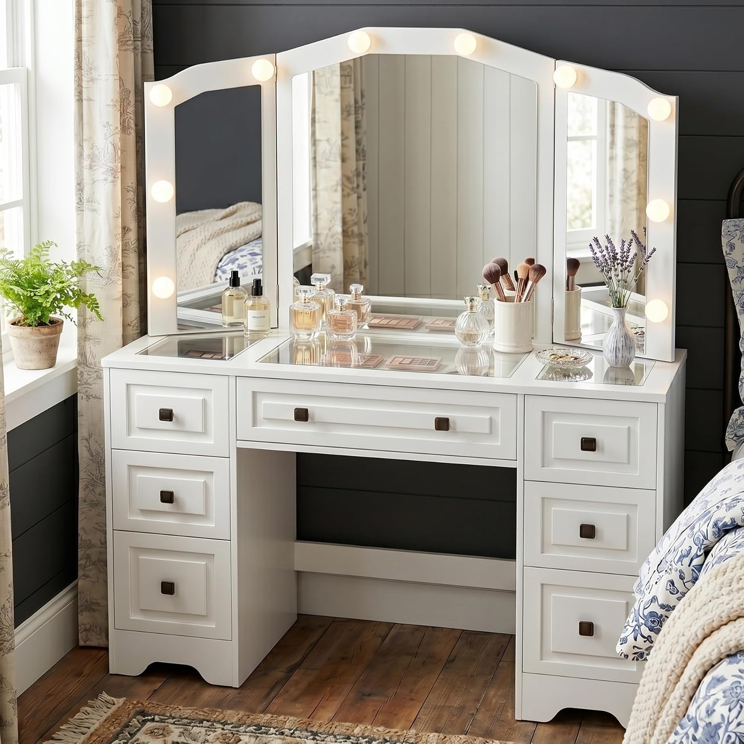 Mesa de Maquiagem Iluminada, E - Dressing Table Vanity With Lighted Mirror avaliação e preço