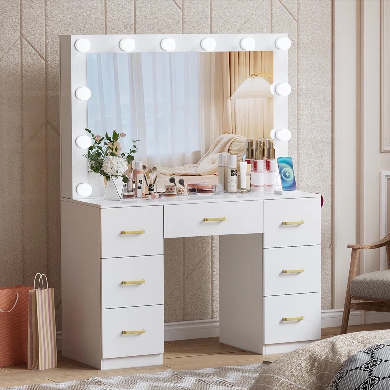 Conjunto de Móveis para Quarto - Dressing Table Vanity With Lighted Mirror avaliação e preço